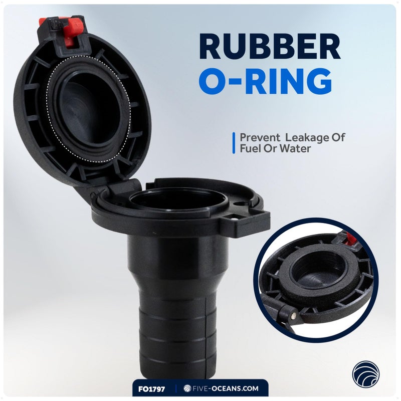Five Oceans 1-1/2-Inch Marine Deck Fill/Filler, Flip Top Cap Design, Straight Neck, for Pontoon, Fishing, Bass Boats, Sport Yachts, Sailboats - FO1797 - Image 4